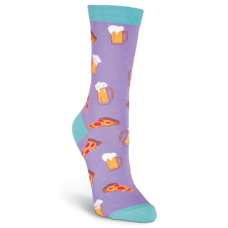 K. Bell Womens Pizza and Beer Crew Socks