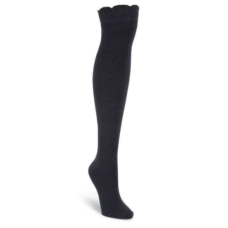 K. Bell Womens Soft n Dreamy Ribbed Scallop Top Over The Knee Socks