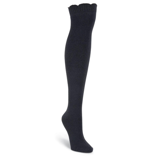 K. Bell Womens Soft n Dreamy Ribbed Scallop Top Over The Knee Socks