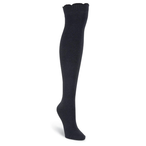 K. Bell Womens Soft n Dreamy Ribbed Scallop Top Over The Knee Socks