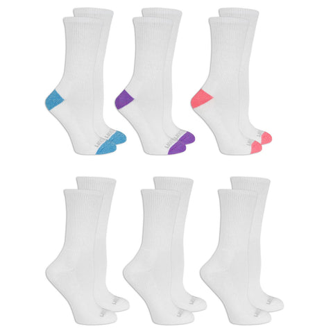 Fruit of the Loom Womens Ultra Soft Cushioned 6 Pair Crew Socks