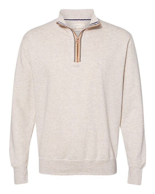 Weatherproof Mens Vintage Marled Quarter-Zip Sweatshirt 198775, XL, Oatmeal