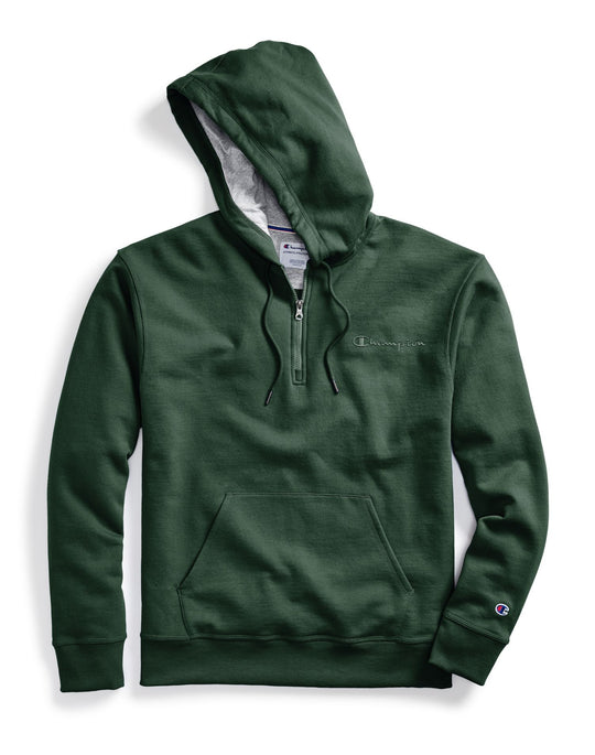 Champion Mens Powerblend Fleece Quarter Zip Hoodie