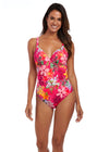 Fantasie Womens Anguilla Underwire Deep Plunge Swimsuit - Light Control