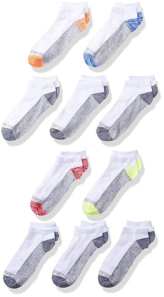 Fruit of the Loom Boys 10 Pair No Show Socks