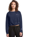 Champion Womens Campus Fleece Cropped Crew, L, Athletic Navy