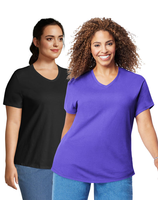 JMS Cotton Jersey V-Neck Short Sleeve T-Shirt - 2 Pack