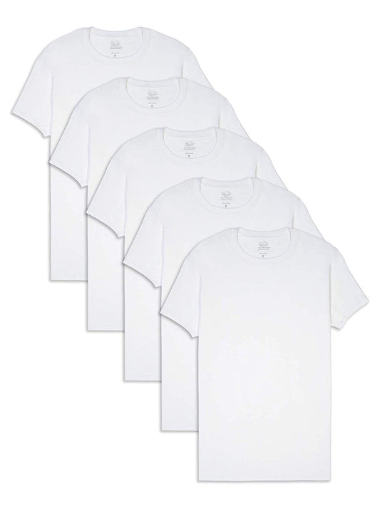 Fruit of the Loom Mens COOLZONE White Crew T-Shirts 5-Pack