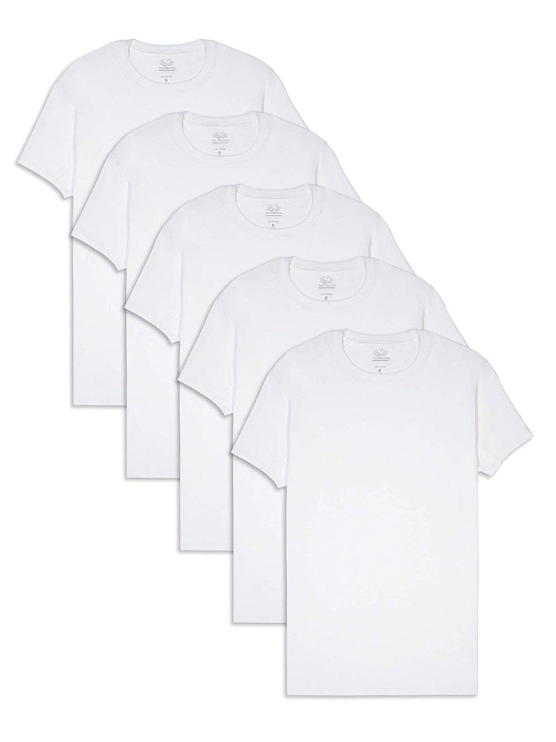 Fruit of the Loom Mens COOLZONE White Crew T-Shirts 5-Pack