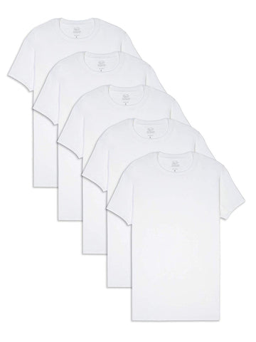 Fruit of the Loom Mens COOLZONE White Crew T-Shirts 5-Pack