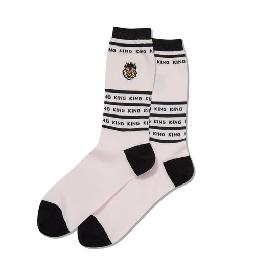 Hot Sox Mens King Tiger Embroidered Crew Socks