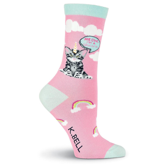 K. Bell Womens Cat Unicorn Crew Socks