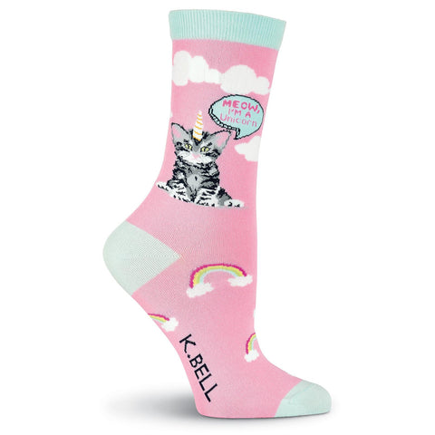 K. Bell Womens Cat Unicorn Crew Socks