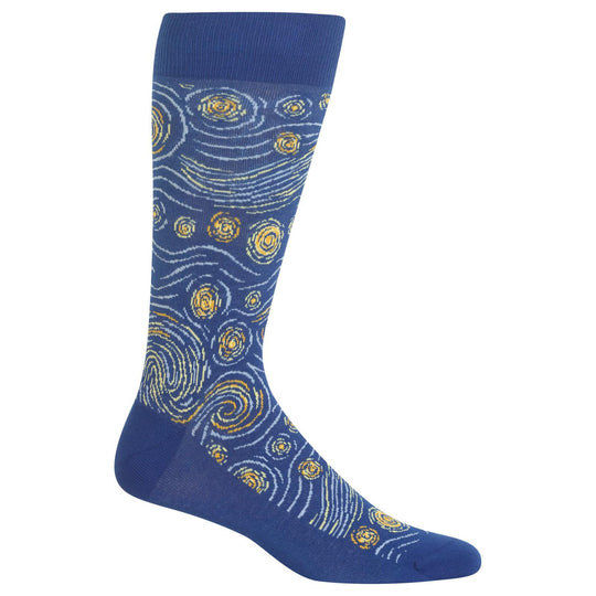 Hot Sox Mens Starry Night Mash Up Socks