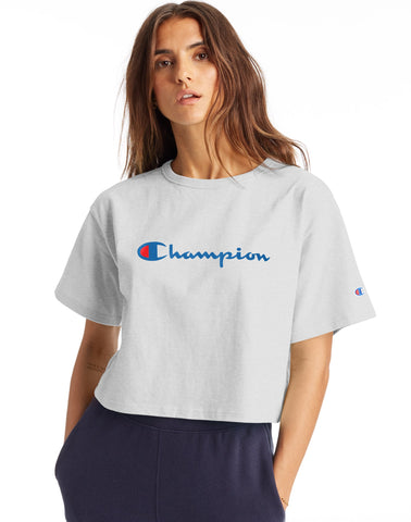 Champion Life Womens Heritage Crop Tee, L, White