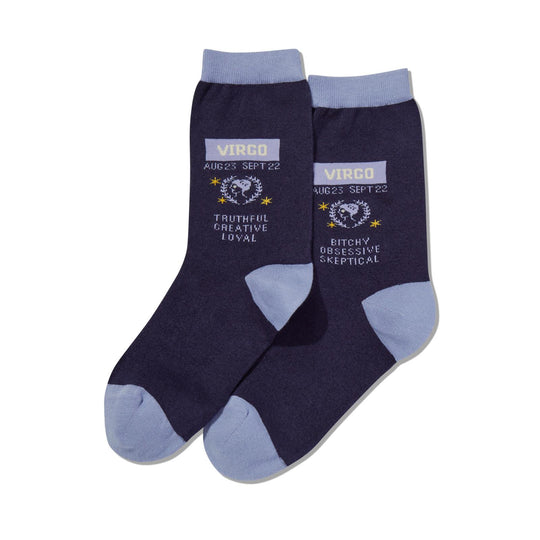 Hot Sox Womens Virgo Zodiac Crew Socks