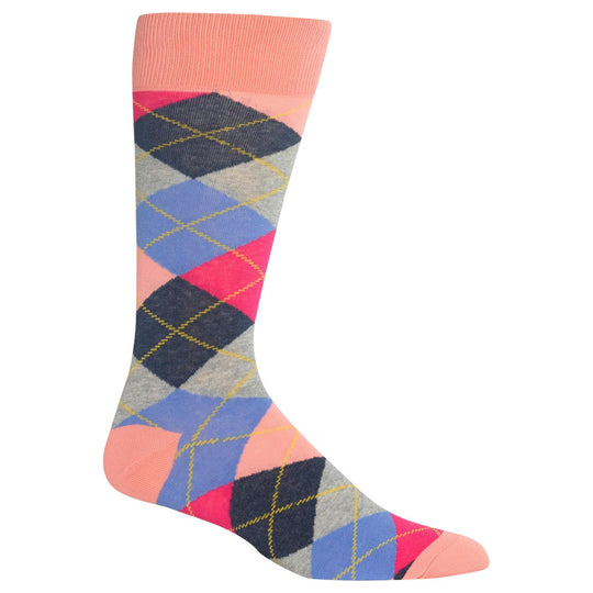 Hot Sox Mens Argyle Crew Socks