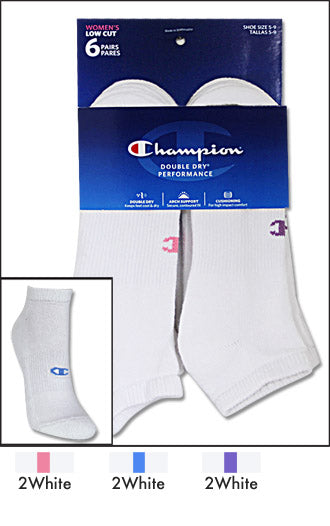 Champion Double Dry Performance Low-Cut Women's Socks 6 Pairs