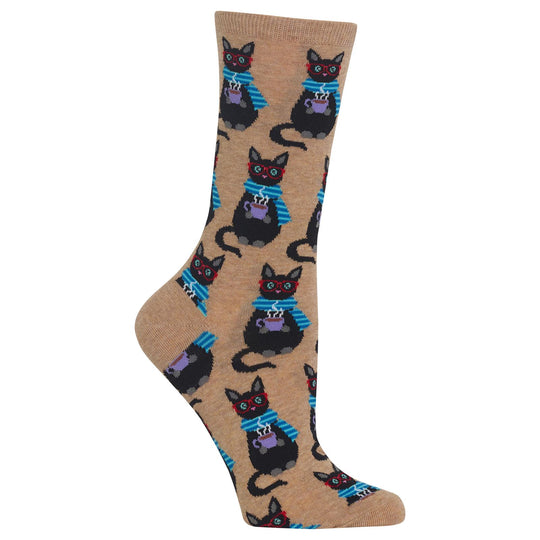 Hot Sox Womens Coffee Cat Socks