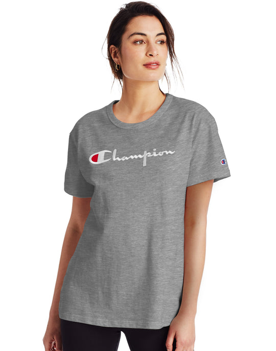 Champion Life Womens Boyfriend Tee, L, Blue Horizon