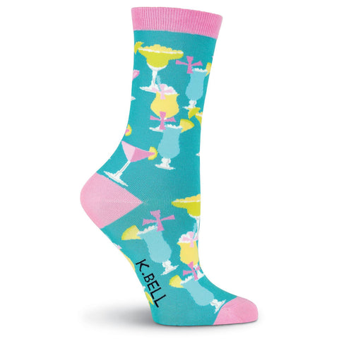 K. Bell Womens Girly Drinks Crew Socks