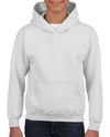 Gildan Youth Heavy Blend Hooded Sweatshirt, XS, Heather Sport Dark Navy