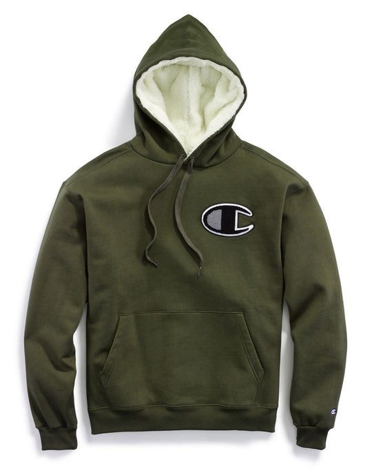 Champion Life Mens Super Fleece 2.0 Sherpa Lined Cone Hoodie