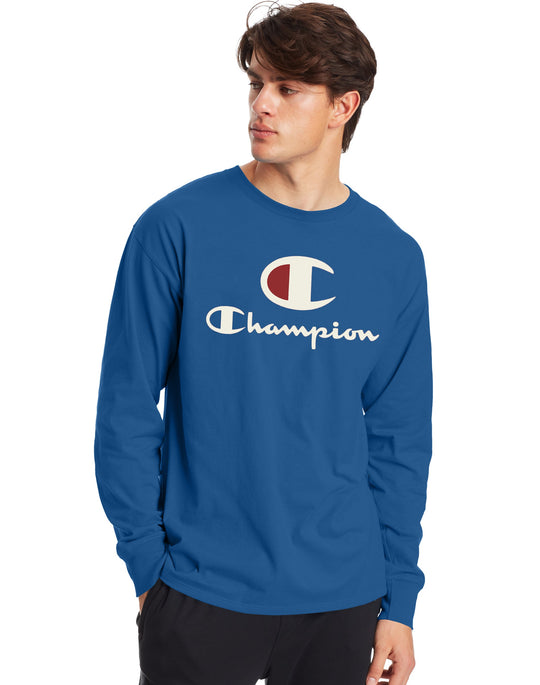 Champion Mens Classic Jersey Long-Sleeve Tee