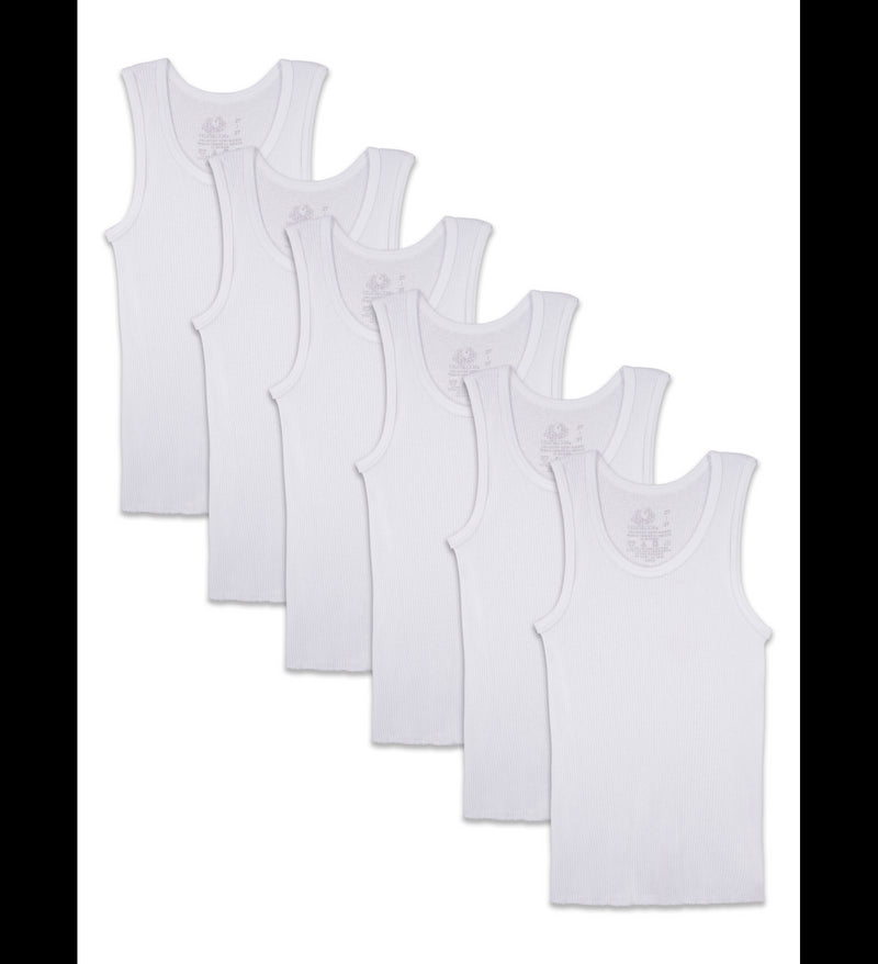 Fruit Of The Loom Toddler Boys Tanks 6 Pack, 4T/5T, White