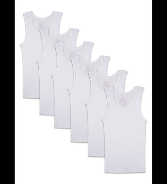 Fruit Of The Loom Toddler Boys Tanks 6 Pack, 4T/5T, White