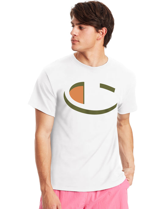 Champion Mens Classic Short-Sleeve Jersey Tee, L, Oxford Grey