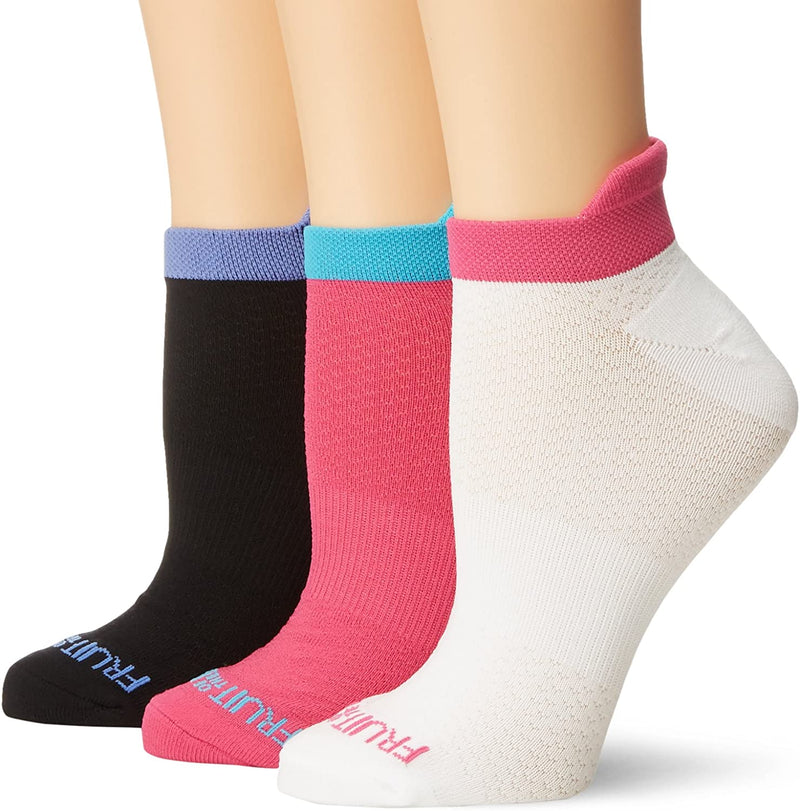Fruit Of The Loom Womens 3 Pack Breathable No Show Flat Knit Tab Sock