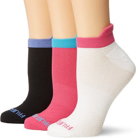 Fruit Of The Loom Womens 3 Pack Breathable No Show Flat Knit Tab Sock