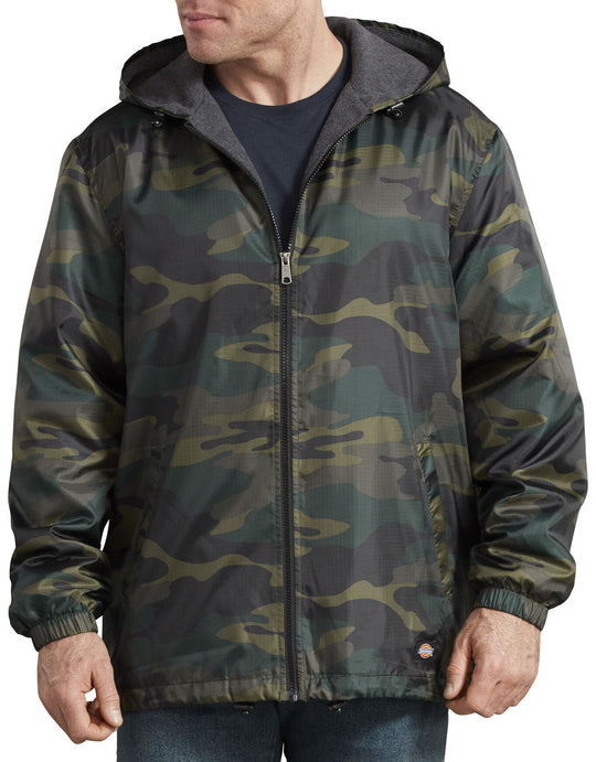 Dickies Mens Hooded Camo Fleece Lined Jacket