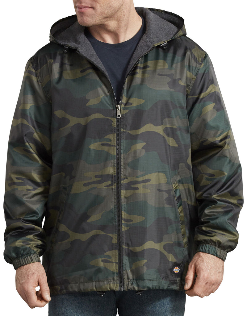 Dickies Mens Hooded Camo Fleece Lined Jacket