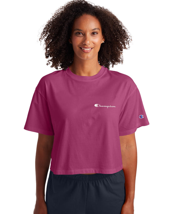 Champion Womens Cropped Tee, L, Black