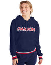 Champion Womens Campus French Terry Hoodie, L, Athletic Navy
