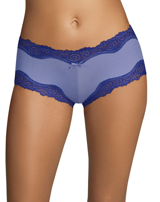 Maidenform Women`s Cheeky Cotton Scalloped Lace Hipster