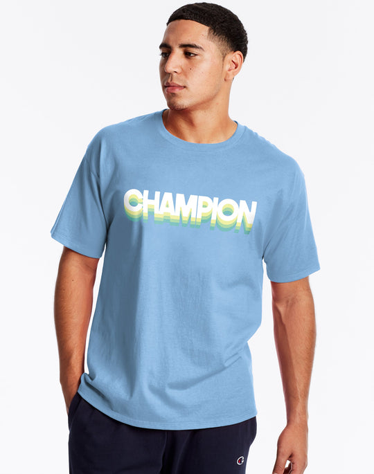 Champion Mens Classic Short-Sleeve Jersey Tee, S, Maroon