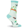 K. Bell Womens Rainforest Frog Crew Socks