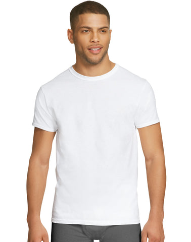 Hanes Mens Ultimate Stretch White Crewneck Undershirt 2X 3-Pack