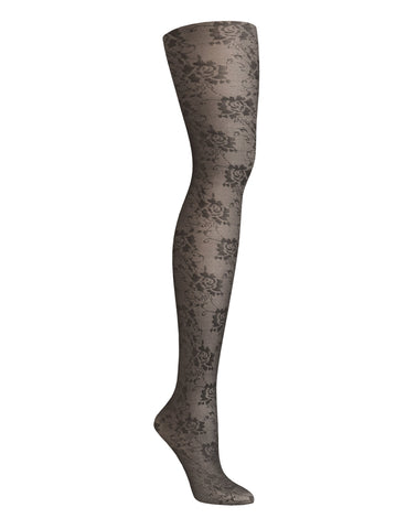 Hanes Womens Floral Lace Control Top Fashion Tights