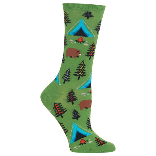 Hot Sox Womens Bear Tent Crew Socks