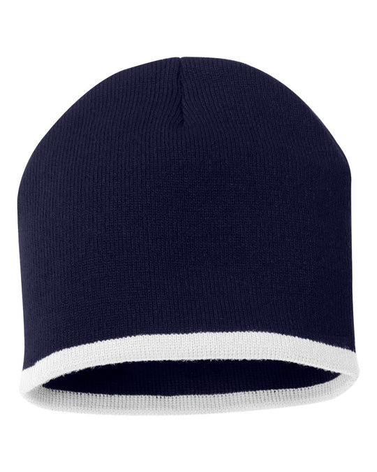 Sportsman 8 Bottom-Striped Knit Beanie , One Size, Royal/White