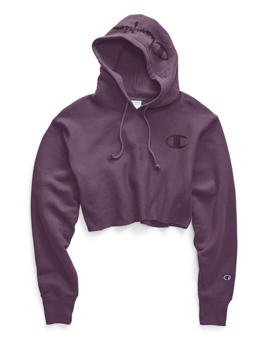 Champion Life Womens Reverse Weave Cropped Cut Off Pullover Hoodie
