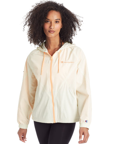 Champion Womens Lightweight Stadium Windbreaker, L, Chalk White