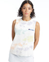 Champion Life Womens Boyfriend Muscle Tee, L, Cloud Dye Ice Cake Multi