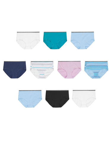 Hanes Womens Breathable Cotton Stretch Brief 10-Pack