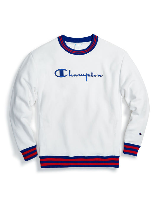 Champion Life Mens Reverse Weave Yarn Dye Rib Trim Crew