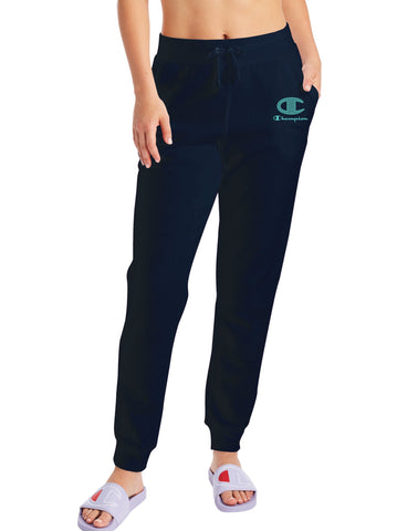 Champion Womens Powerblend Fleece Joggers, XXL, Athletic Navy